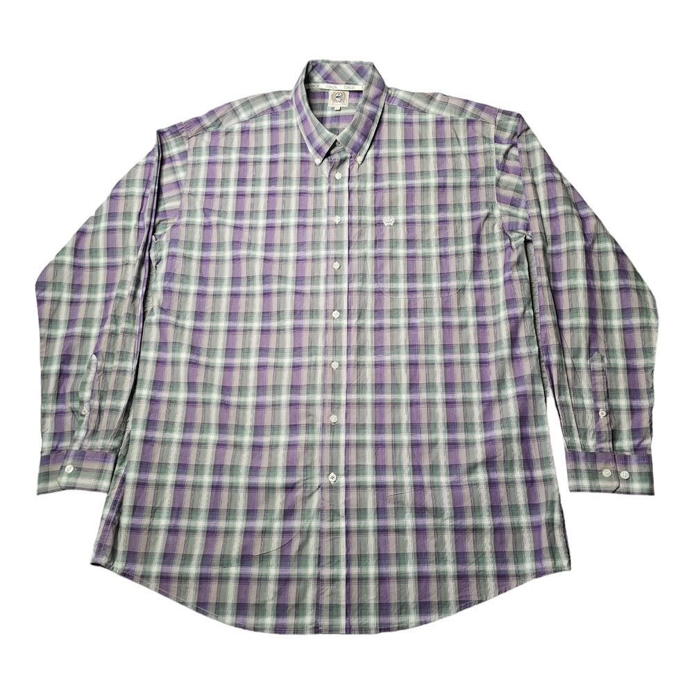 Cinch Shirt Mens Size XL Multicolor Plaid Western Cowboy Long Sleeve Button Down